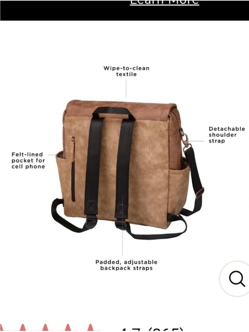Petunia Pickle Bottom Boxy Backpack/Diaper Bag in Brioche-Retails 199